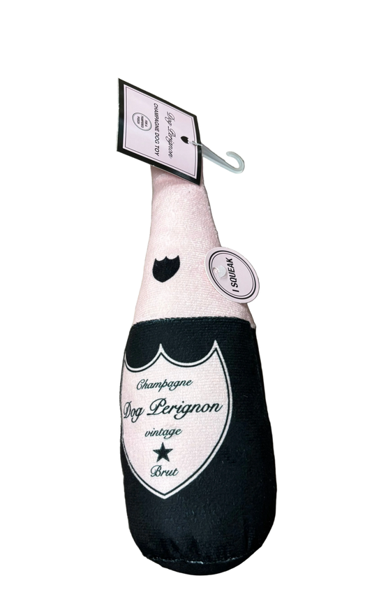 Pink & Black dog champagne toy
