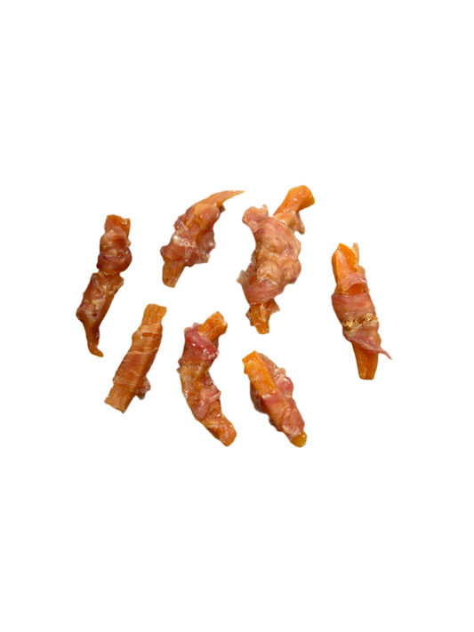 Sweet potato wrapped in chicken