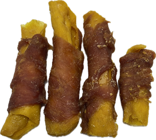 Mango chunks wrapped with Duck